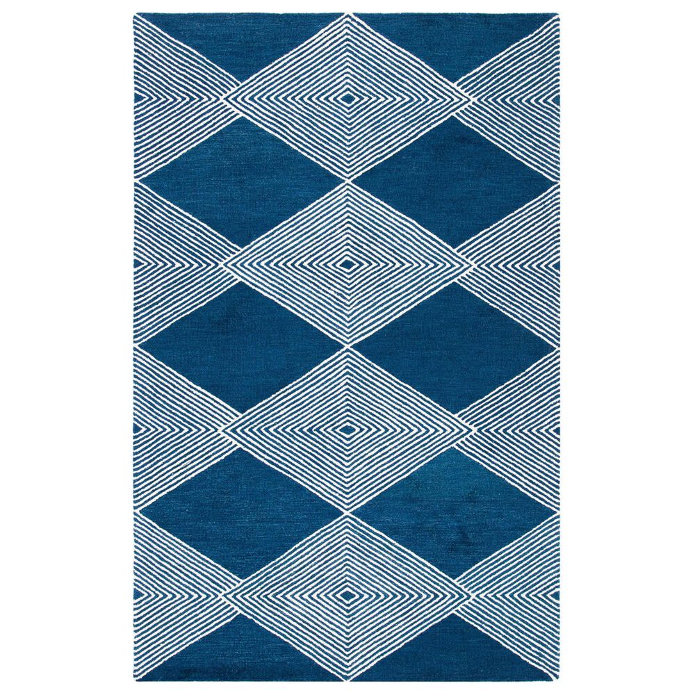 Safavieh Micro-Loop MLP618N 8" x 10" Navy and Ivory Area Rug, , large