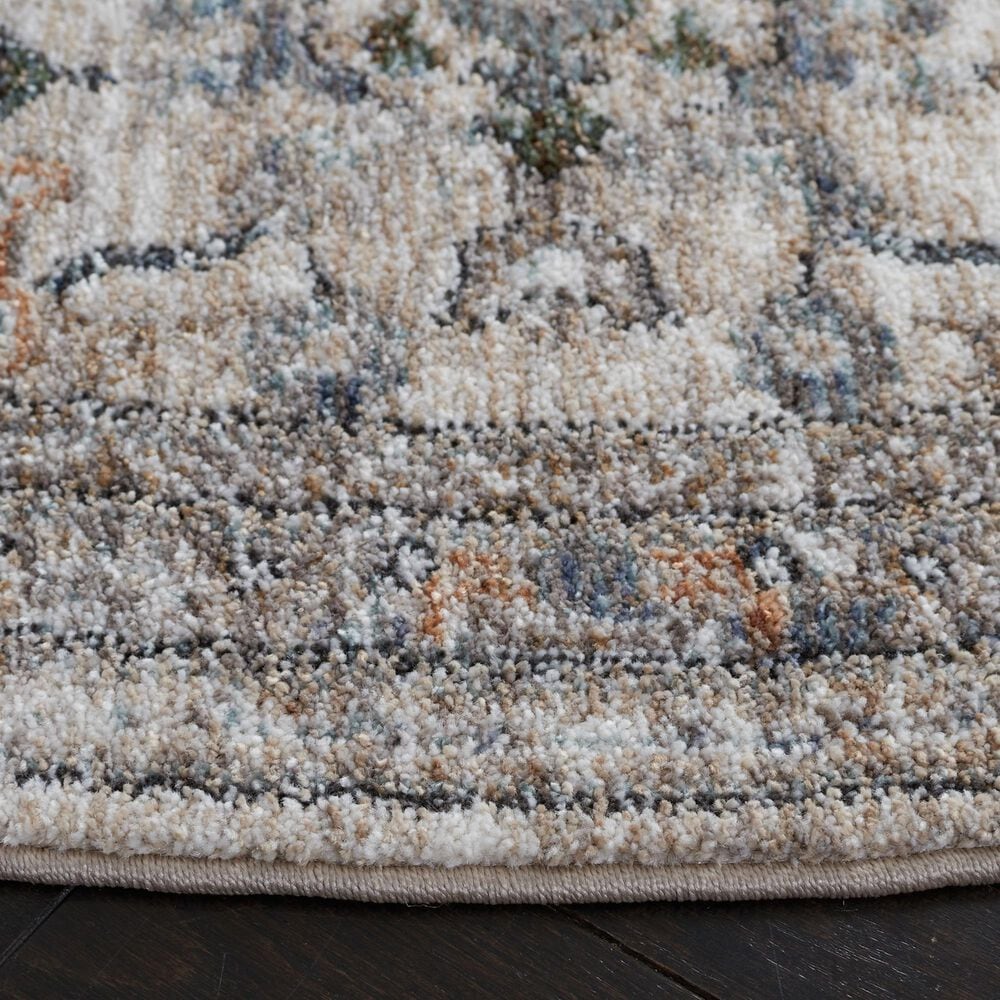Safavieh Jasmine JSM333F 5&#39;3&quot; Round Grey and Blue Area Rug, , large