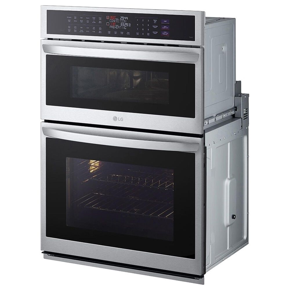 LG 2-Piece Kitchen Package with Stainless Steel 6.4 Cu Ft. Combination Wall Oven and Black 30" Smart Electric Cooktop, , large