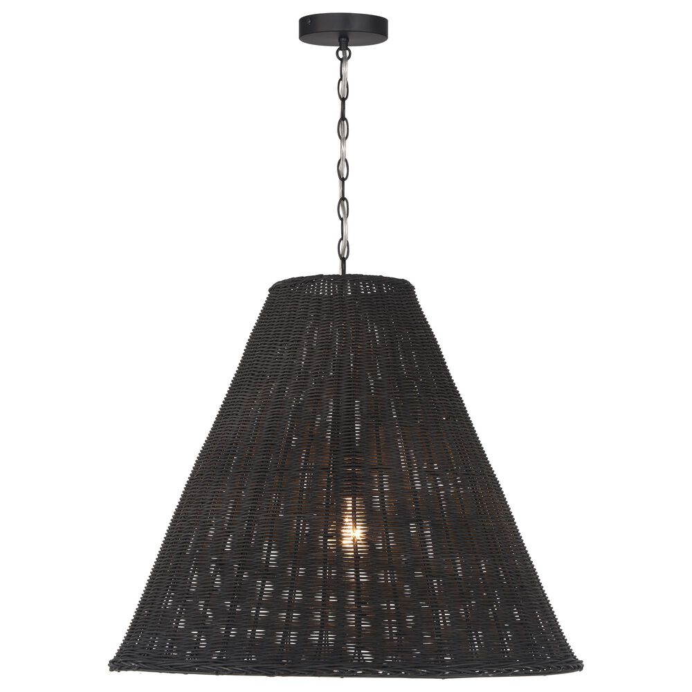 Creative Coop Rosemary 1-Light Large Pendant with Black Shade, , large