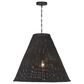 Creative Coop Rosemary 1-Light Large Pendant with Black Shade, , large