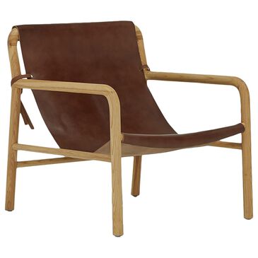 Joybird Hazel Leather Accent Chair in Chocolate and Natural, , large
