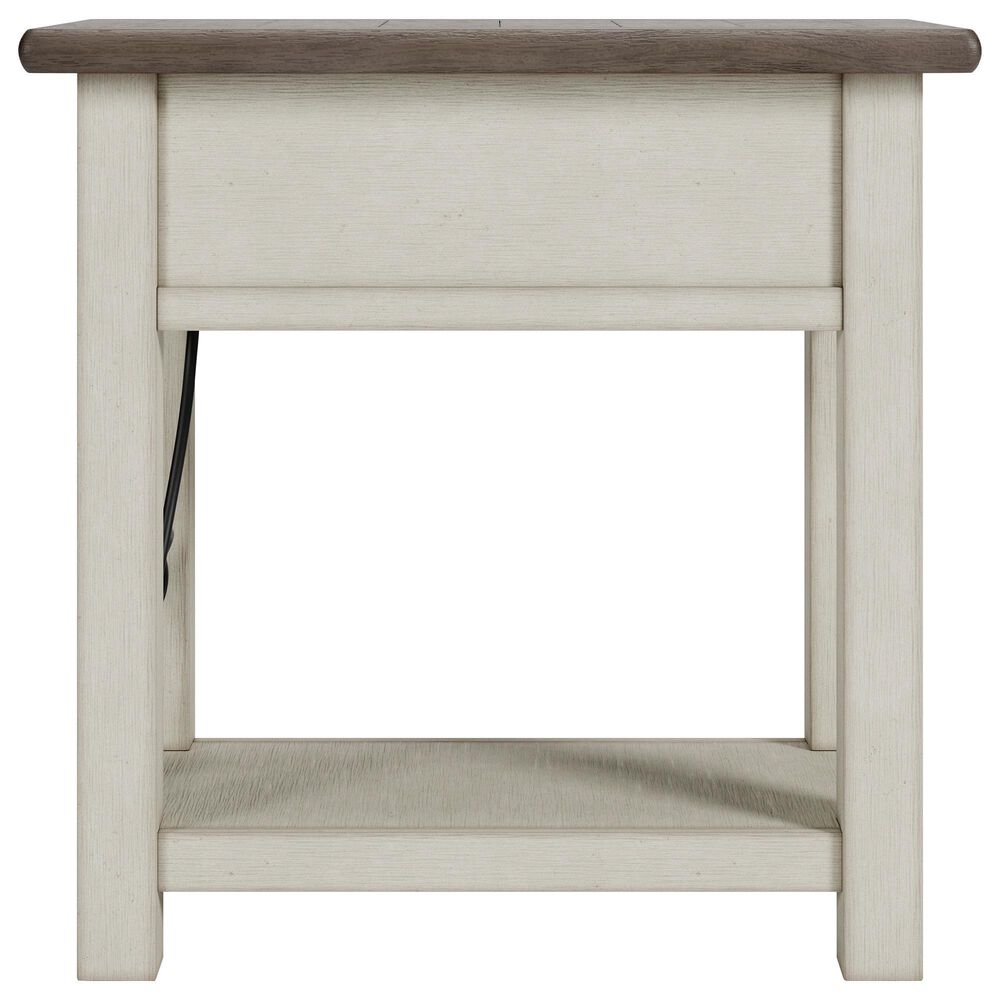 Ashley Bolanburg Chairside End Table in Weathered Gray and Antique White, , large