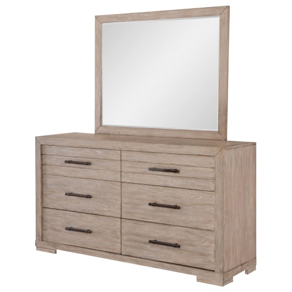 Legacy Classic Westwood 6 Drawer Dresser and Mirror in Weathered Oak, , large