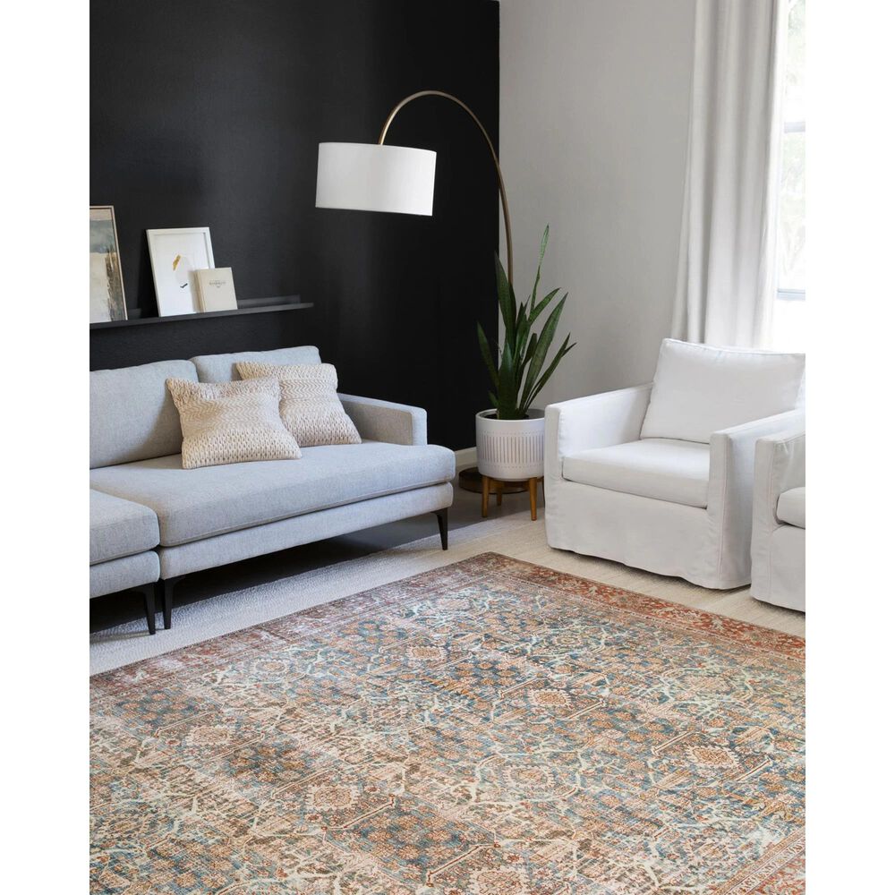 Loloi II Layla LAY-04 9&#39; x 12&#39; Ocean and Rust Area Rug, , large