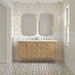 James Martin Vanities Laurent 60" Double Bathroom Vanity in Light Natural Oak with 3 cm White Zeus Quartz Top and Rectangular Sinks, , large