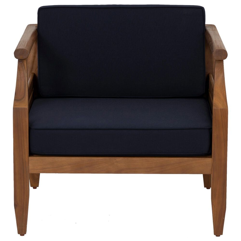 Linon Home Decor Arlen Patio Arm Chair in Navy, , large