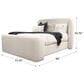 Simeon Collection Shiloh Queen Upholstered Bed in White Mocha, , large