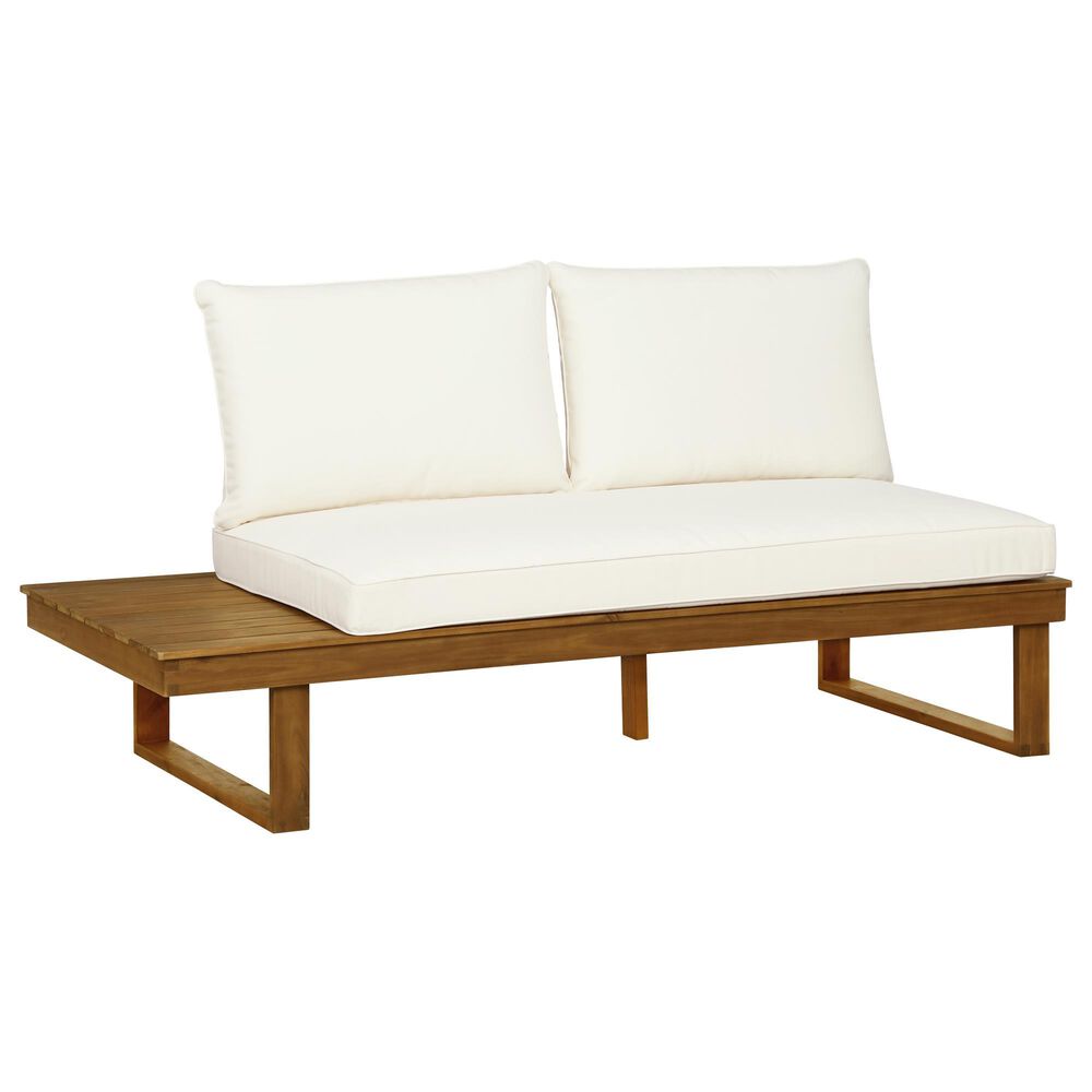 Linon Home Decor Skypark Outdoor Left Side Loveseat in Beige, , large