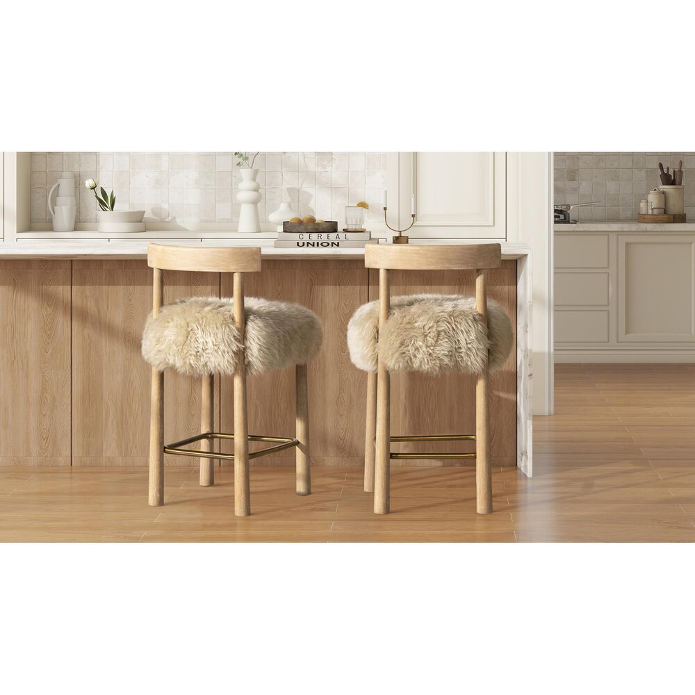 Jennifer Taylor Home Arden 27.5" Bar Stool with Natural Blonde Cushion in Natural, , large