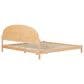 Walker Edison Elias King Platform Bed with Curved Wood Headboard in Cerused White, , large