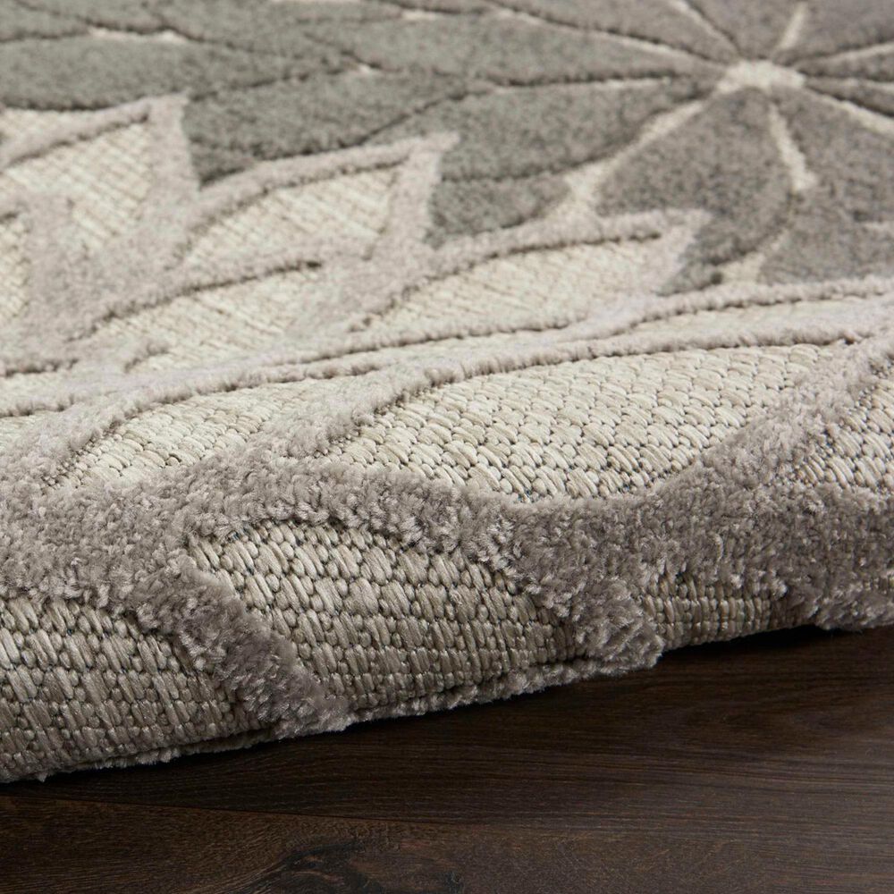 Nourison Aloha 5&#39;3&quot; x 7&#39;5&quot; Silver and Grey Indoor/Outdoor Area Rug, , large