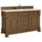 James Martin Vanities Brookfield 60" Single Bathroom Vanity in Honey Oak with 3 cm Eternal Marfil Quartz Top and Rectangular Sink, , large