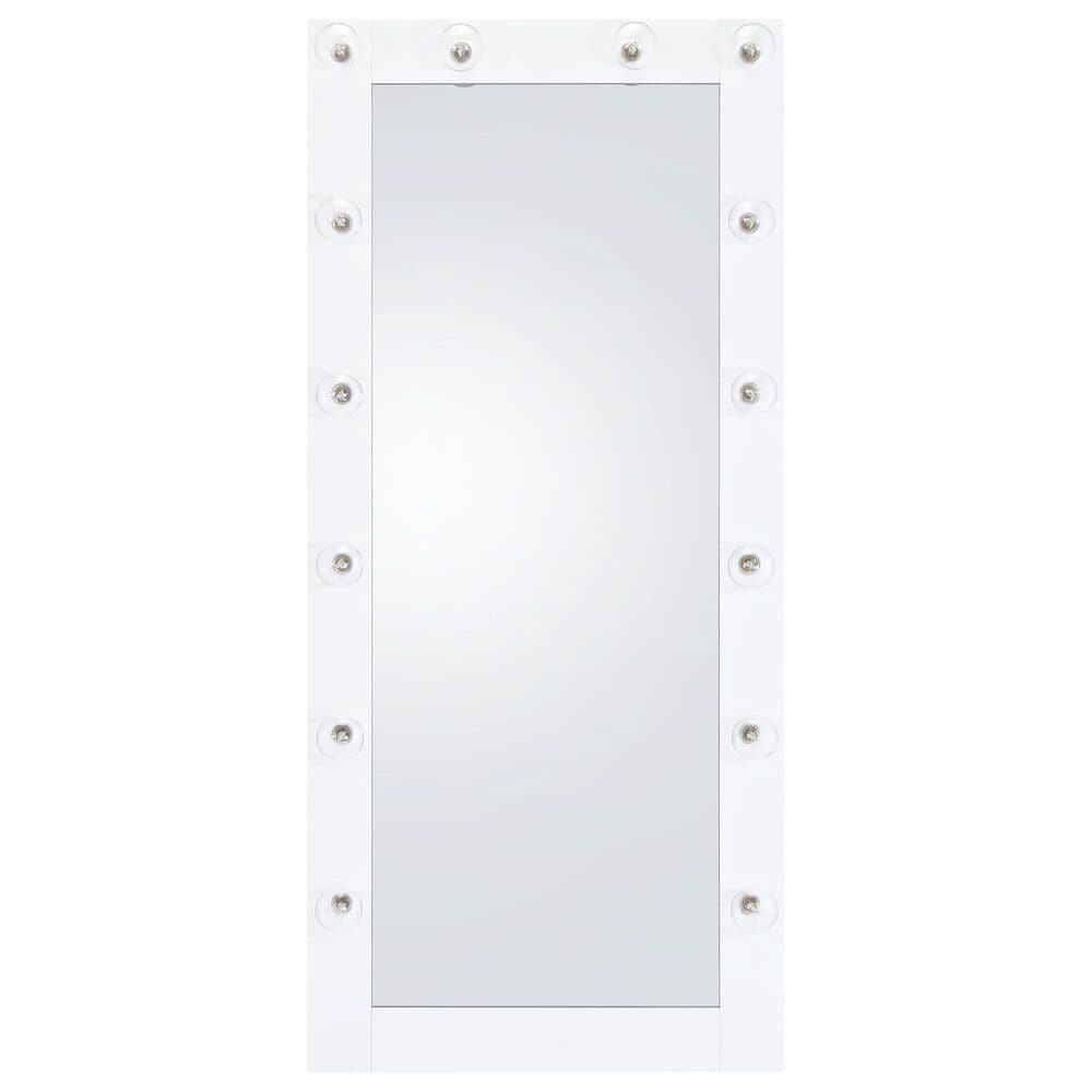 Coaster Zayan Floor Mirror in White Gloss, , large