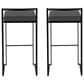 Lumisource Fuji Stackable Barstool with Grey Faux Leather Cushion in Black (Set of 2), , large