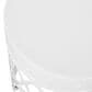 Hearth and Haven Large Cylindrical-Shaped Iron Patio End Table in White, , large