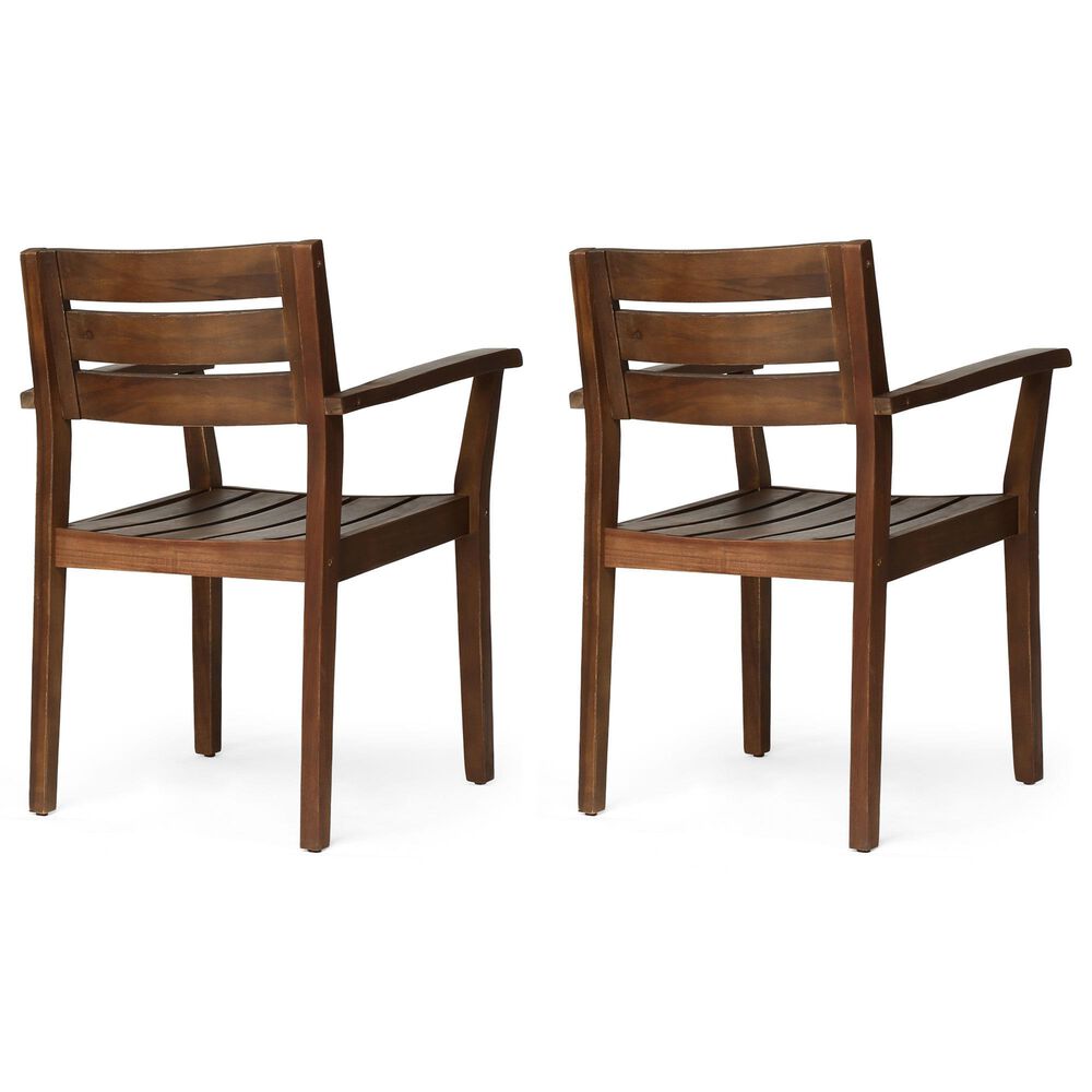 Hearth and Haven Stamford Patio Dining Chair in Dark Brown (Set of 2), , large