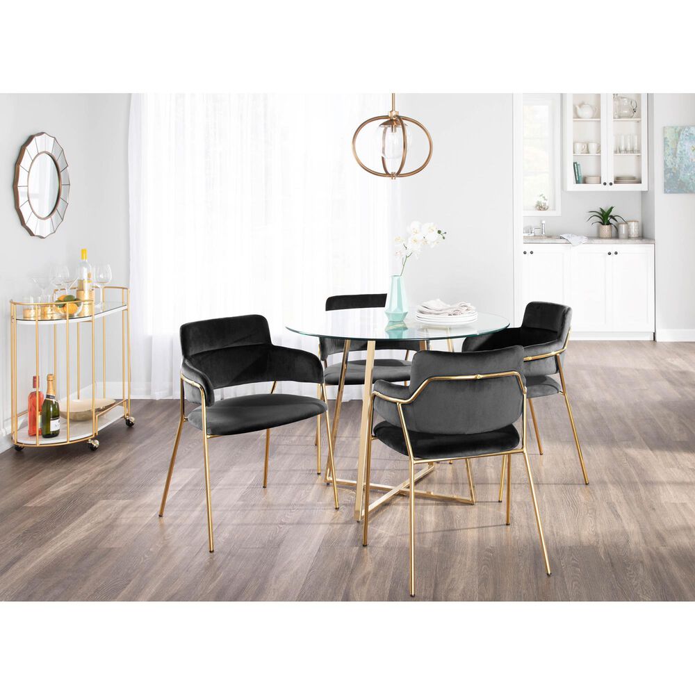 Lumisource Napoli Chair in Black and Gold &#40;Set of 2&#41;, , large