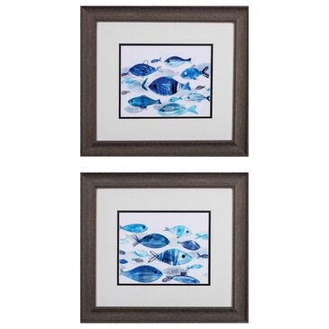 Propac Fish Parade Wall Art in Blue (Set of 2), , large