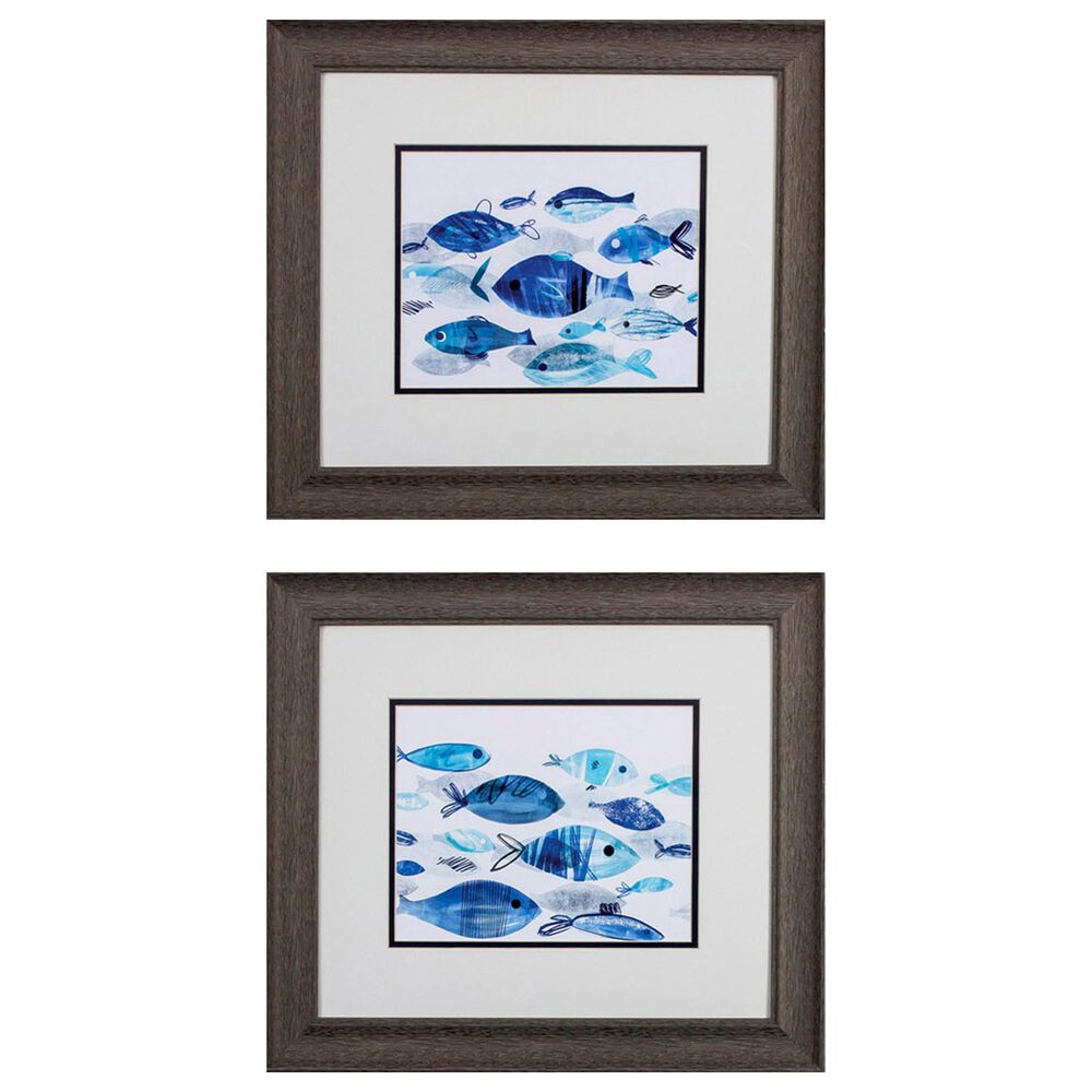 Propac Fish Parade Wall Art in Blue (Set of 2), , large