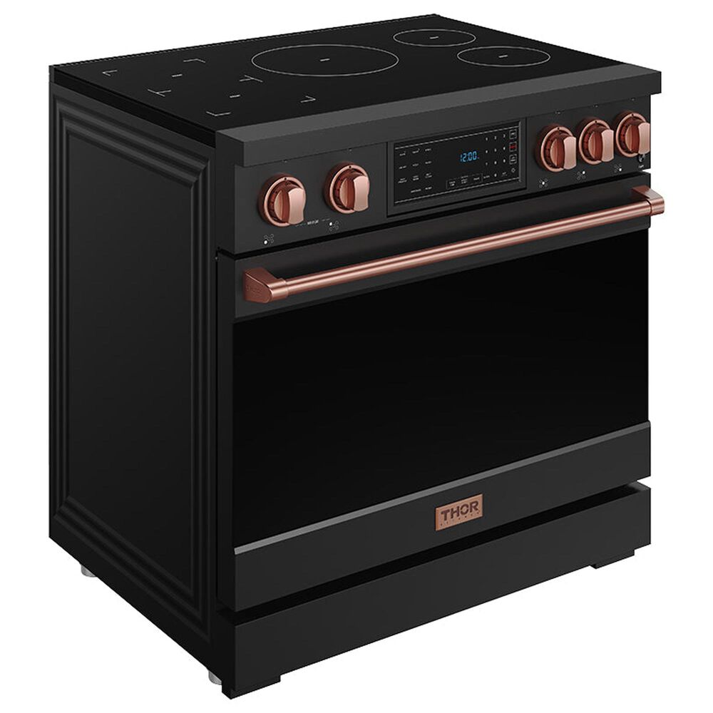 Thor Kitchen Gordon Ramsay 6 Cu. Ft. Professional Induction Range with Rose Gold Handle Kit in Black, , large
