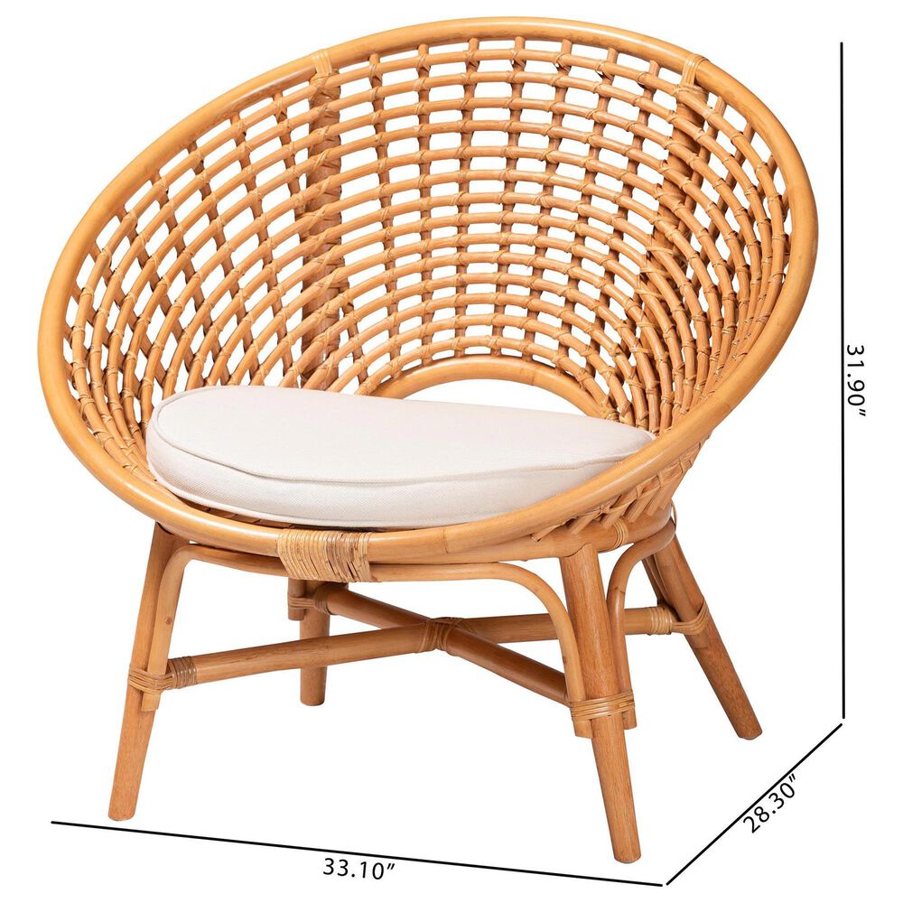 Baxton Studio Aerin Accent Chair in White, , large