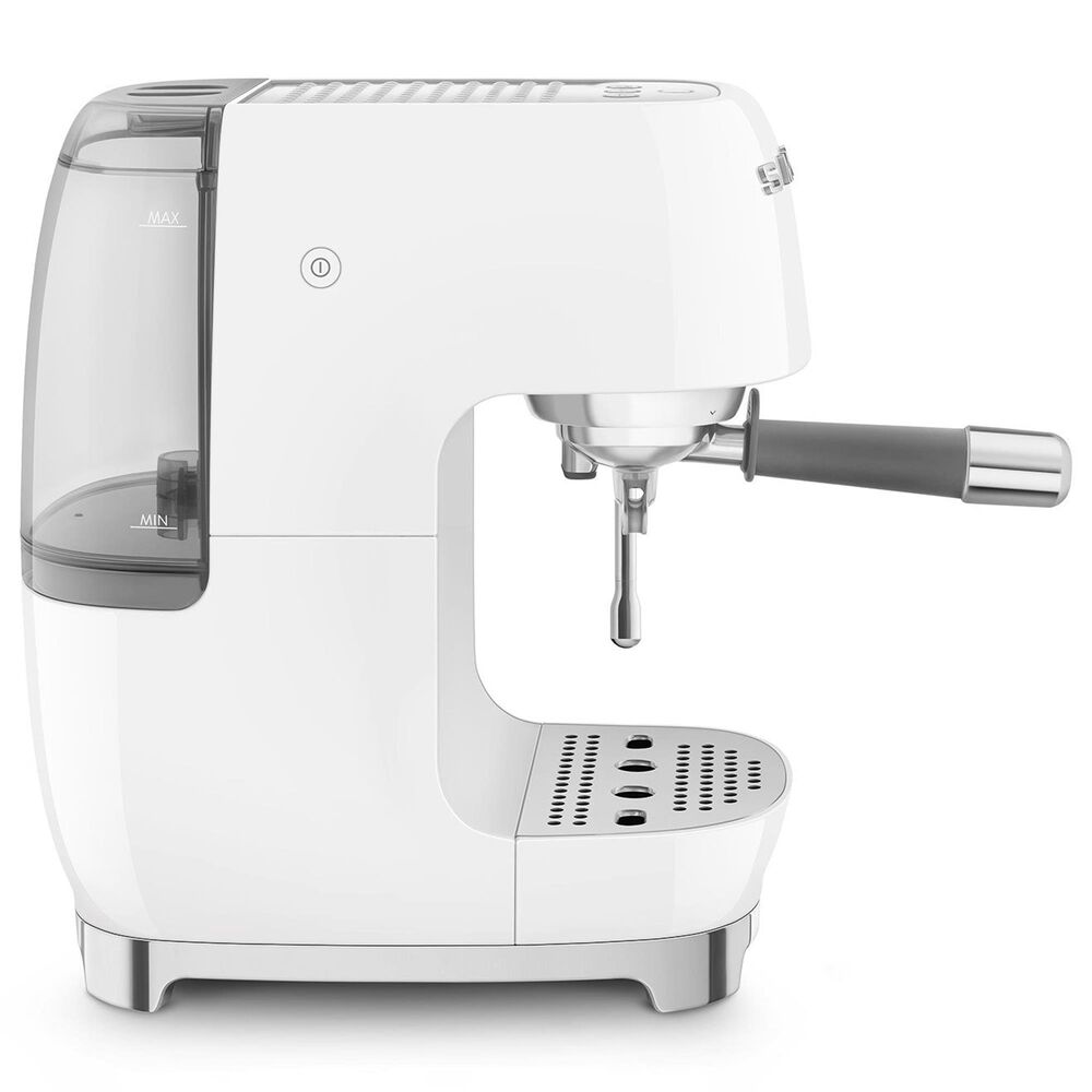 SMEG Retro Style 47 Oz Espresso and Cold Brew Coffee Machine in White, , large