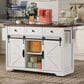 HOMLUX 54" Kitchen Island with Sliding Barn Door in White, , large