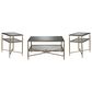 Ashley Cloverty 3-Piece Occasional Table Set in Aged Gold and Clear, , large