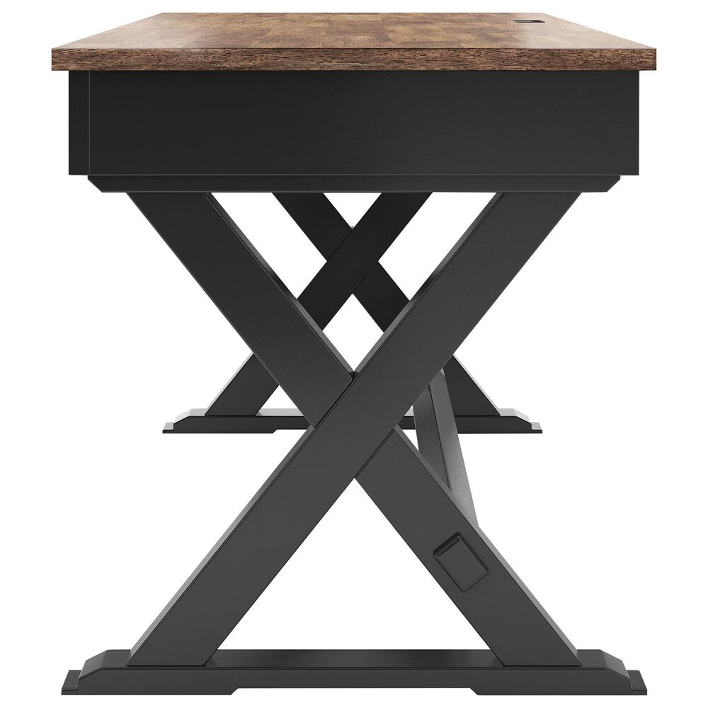 Ashley Wildenauer Home Office Desk in Rich Brown and Warm Satin Black, , large
