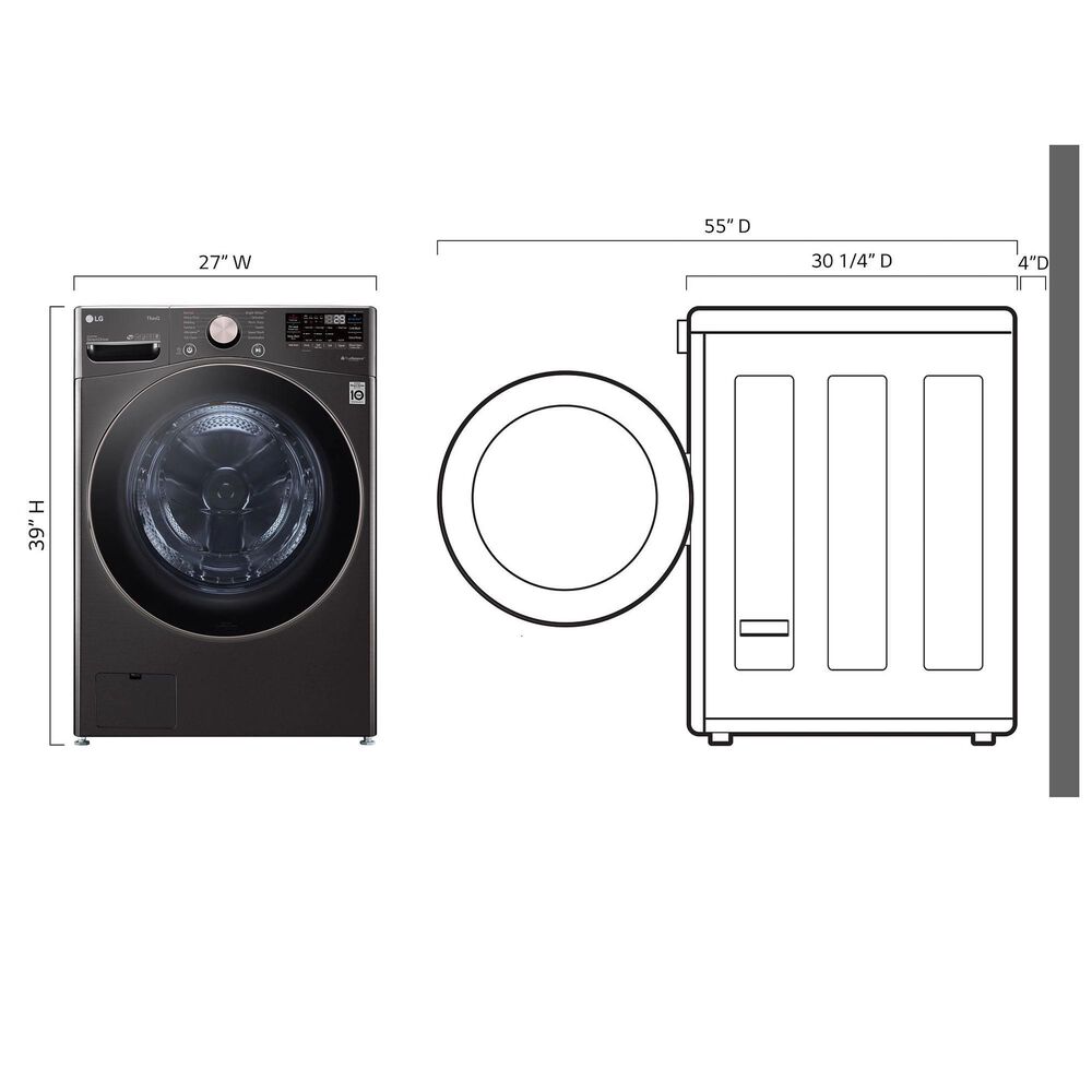 LG 4.5 Cu. Ft. Front Load Washer with TurboWash 360 in Black Steel, , large