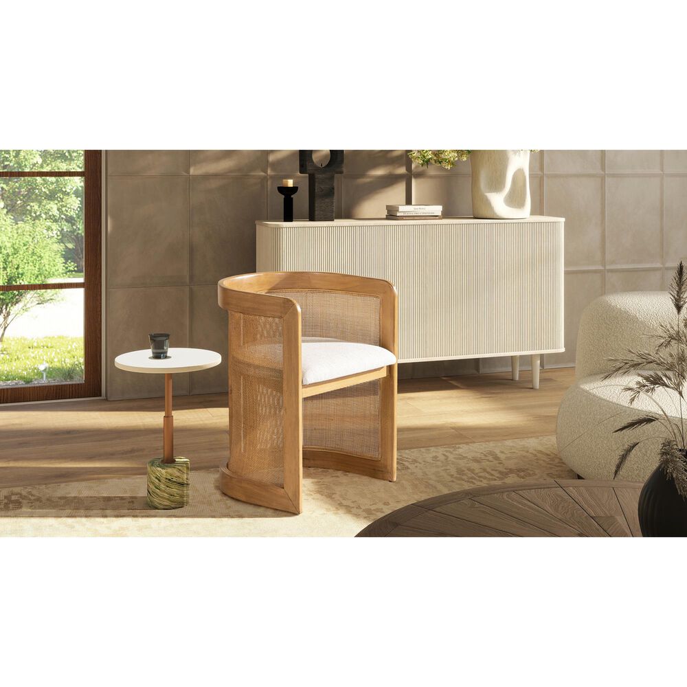 Jennifer Taylor Home Lilith Arm Chair with White Pepper Cushion in Natural, , large