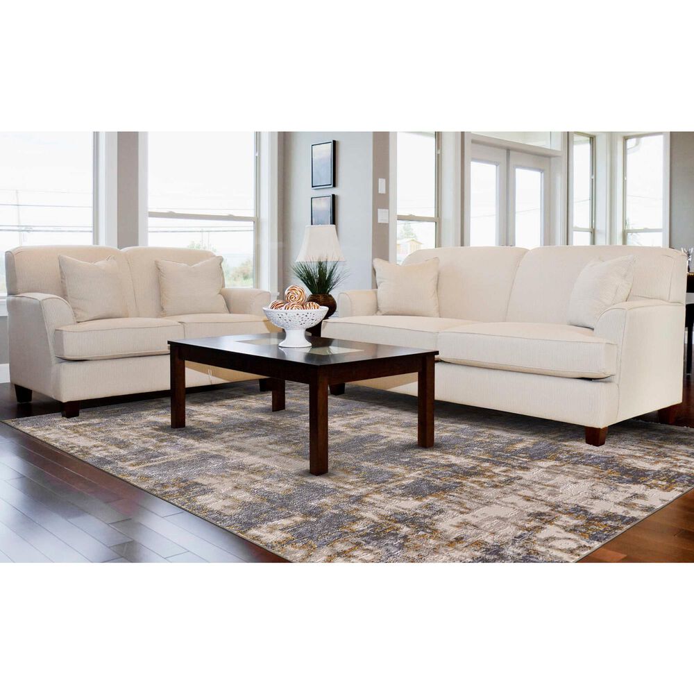 Feizy Waldor 8&#39; x 11&#39; Gold and Sterling Area Rug, , large