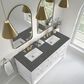 James Martin Vanities Breckenridge 60" Double Bathroom Vanity in Bright White with 3 cm Parisien Bleu Quartz Top and Rectangular Sinks, , large