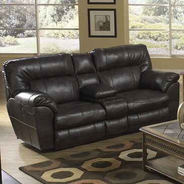 Catnapper Console Manual Reclining Loveseat in Chocolate, , large