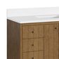 James Martin Hudson 48" Single Bathroom Vanity in Honey Oak with Single Hole 3 cm White Zeus Silestone Top and Rectangular Sink, , large