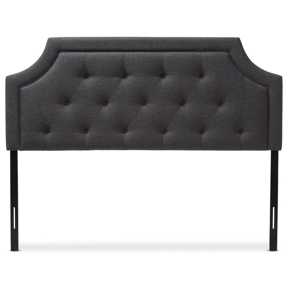 Baxton Studio Mars Full Panel Headboard in Dark Grey, , large