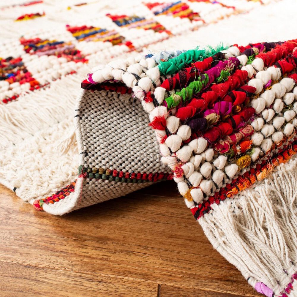 Safavieh Natura NAT657A 2&#39;3&quot; x 8&#39; Ivory and Red Runner, , large