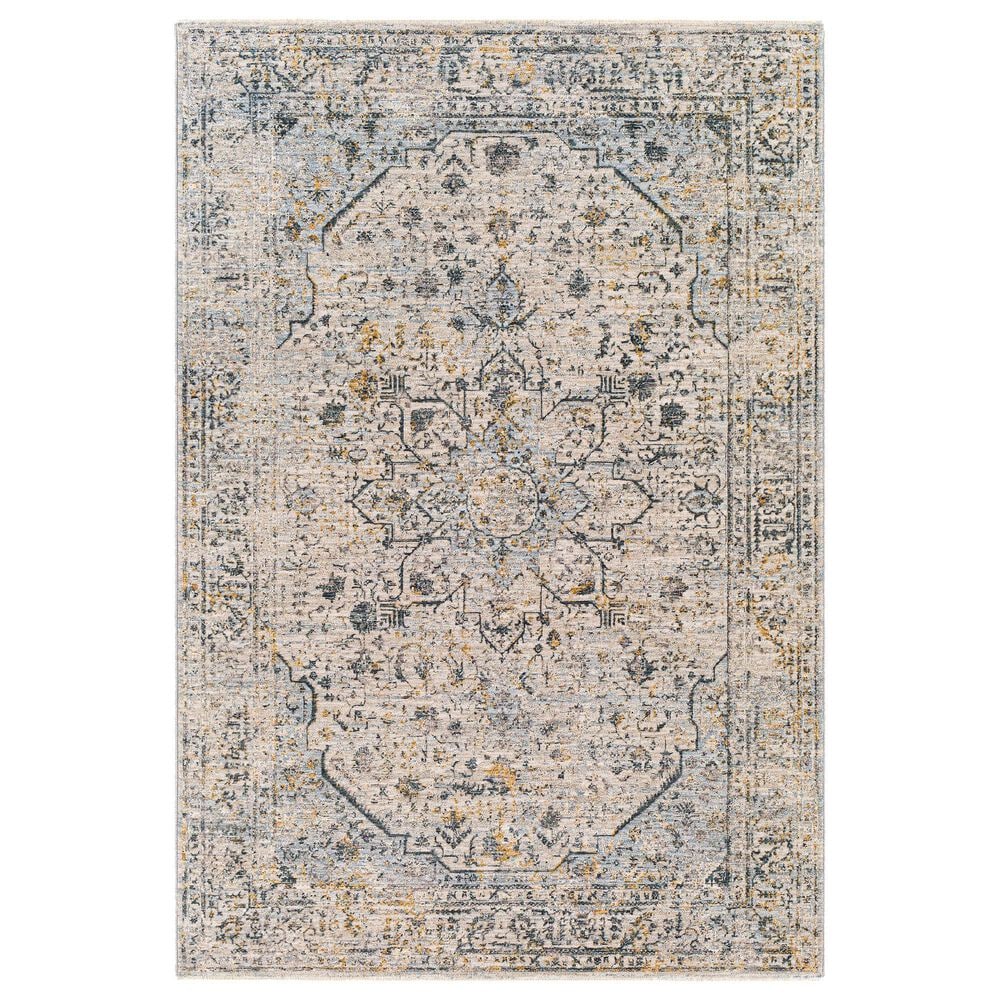 Surya Laila LAA-2311 5"3" Round Teal, Sage, Saffron, Gray and Cream Area Rug, , large