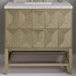 James Martin Vanities Emmeline 36" Single Bathroom Vanity in Pebble Oak with 3 cm Eternal Jasmine Pearl Quartz Top and Rectangular Sink, , large