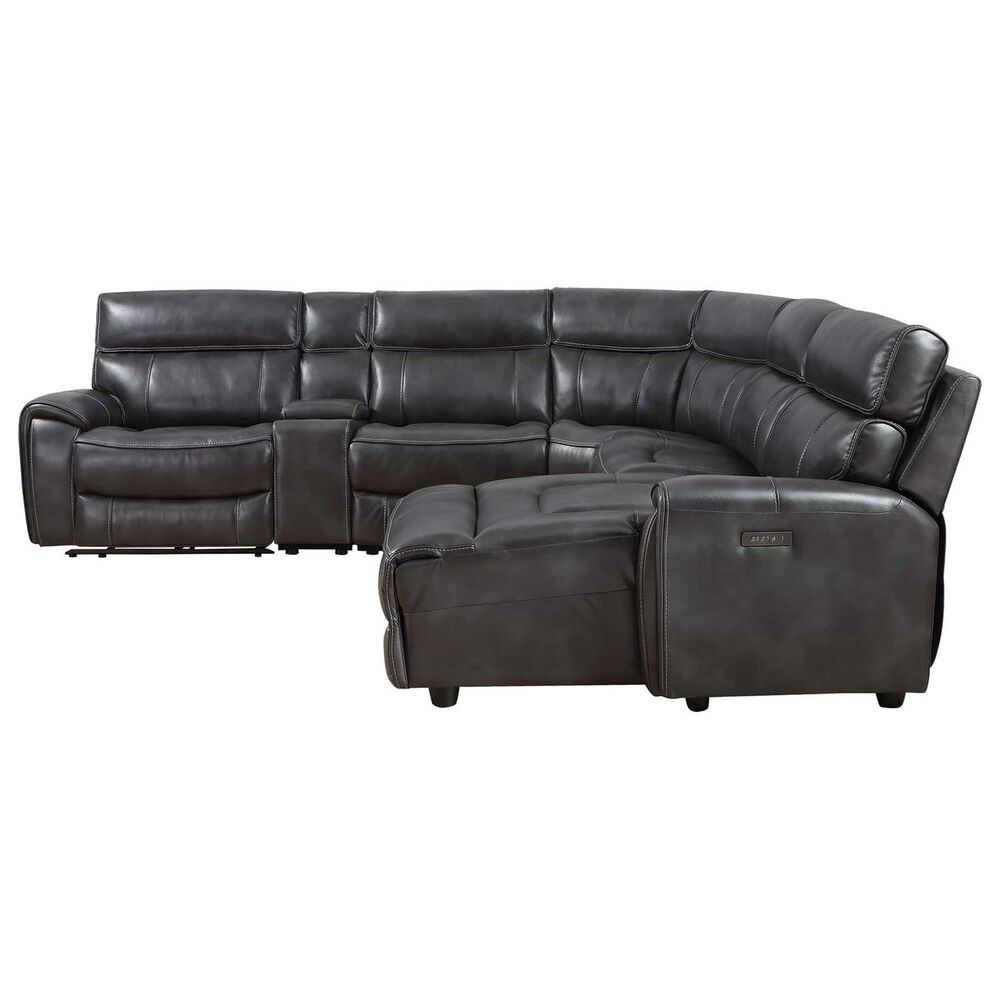 Steve Silver Provo 6-Piece Dual Power Chaise Sectional in Smoked Grey, , large
