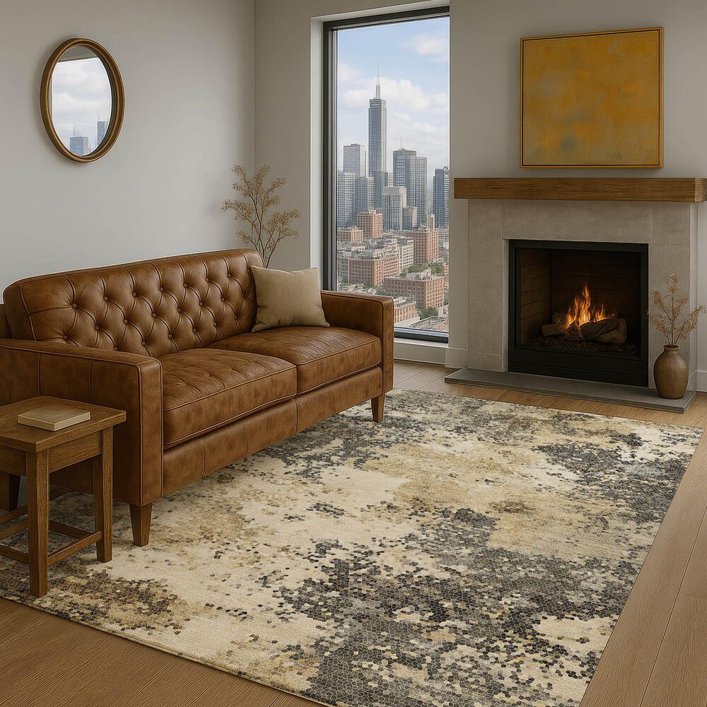 Dalyn Rug Company Lumara LM4 Pewter 6'6" x 9'6" Area Rug, , large