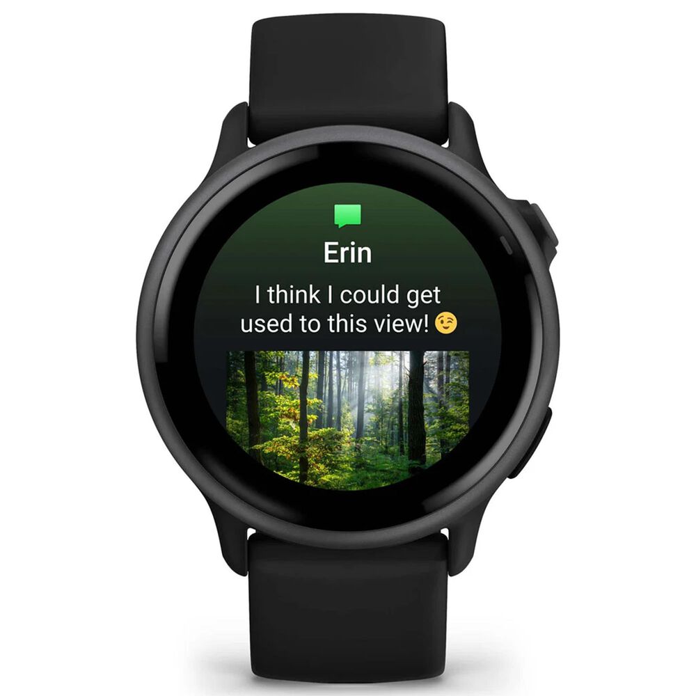 Garmin Vivoactive 6 Smartwatch 42mm Slate Aluminum Case with Black Band, , large