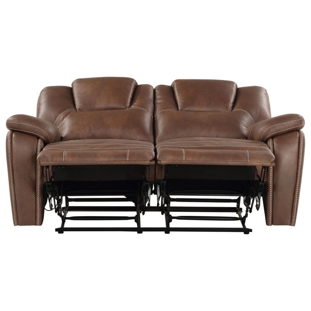 Steve Silver Katrine Manual Reclining Loveseat in Chestnut Brown, , large