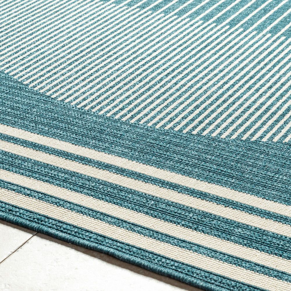 Surya Alfresco 5&#39;3&quot; x 7&#39;7&quot; Marine Blue, Light Silver, Slate Blue and Metallic Silver Indoor/Outdoor Area Rug, , large