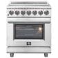 Forno Massimo 30" Freestanding Electric Range in Stainless Steel, , large