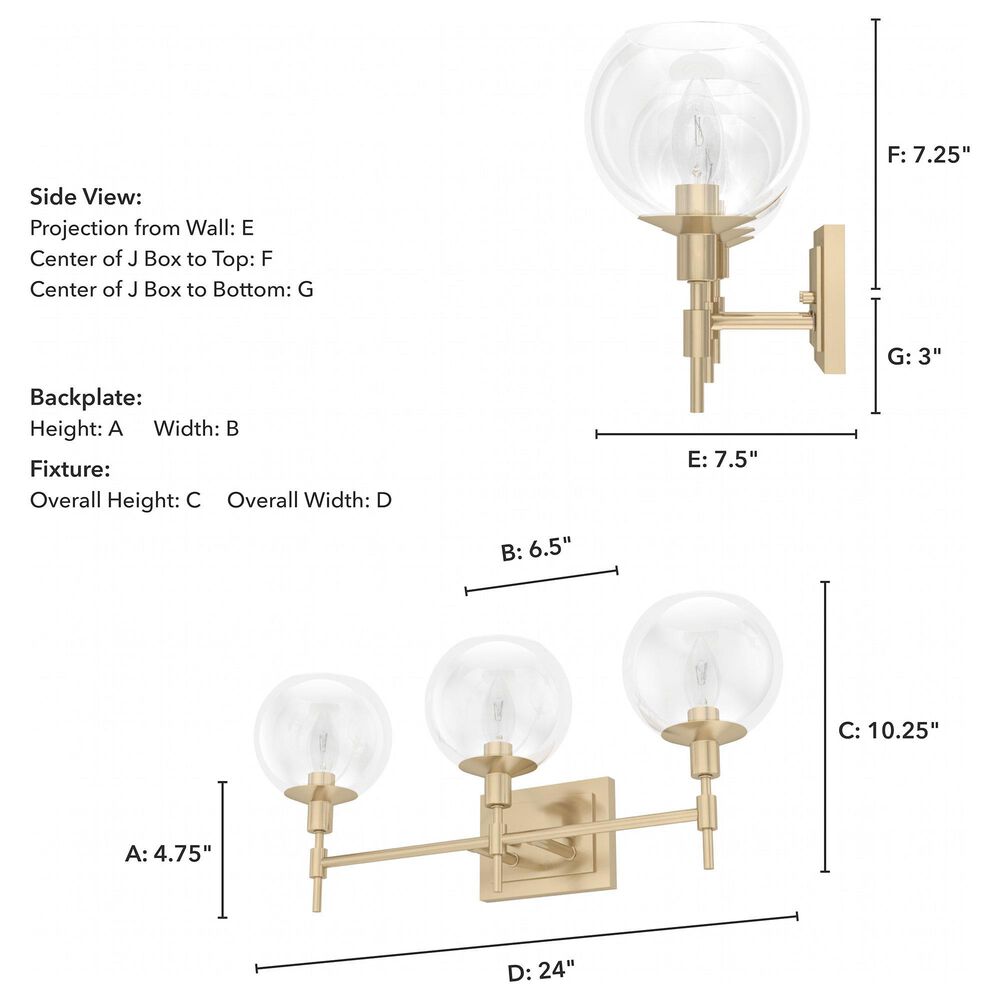 Hunter Xidane 3-Light Vanity in Alturas Gold, , large