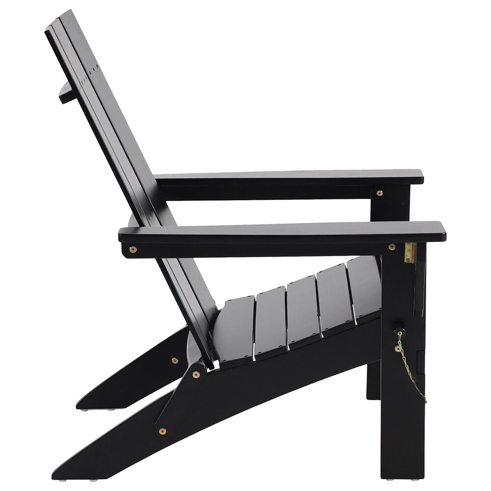 Hearth and Haven Zuma Outdoor Foldable Adirondack Chair in Black, , large