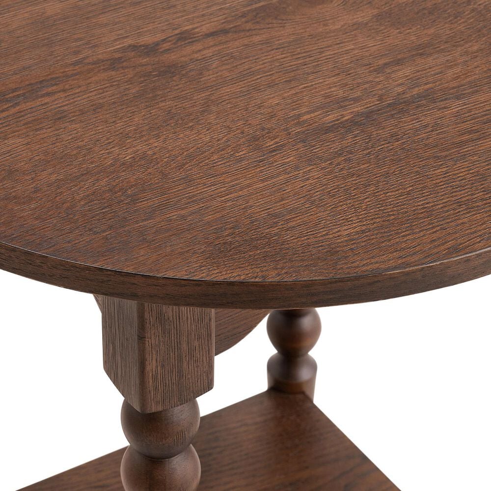 Forma &amp; Co Turn Wood End Table in Cocoa Brown, , large