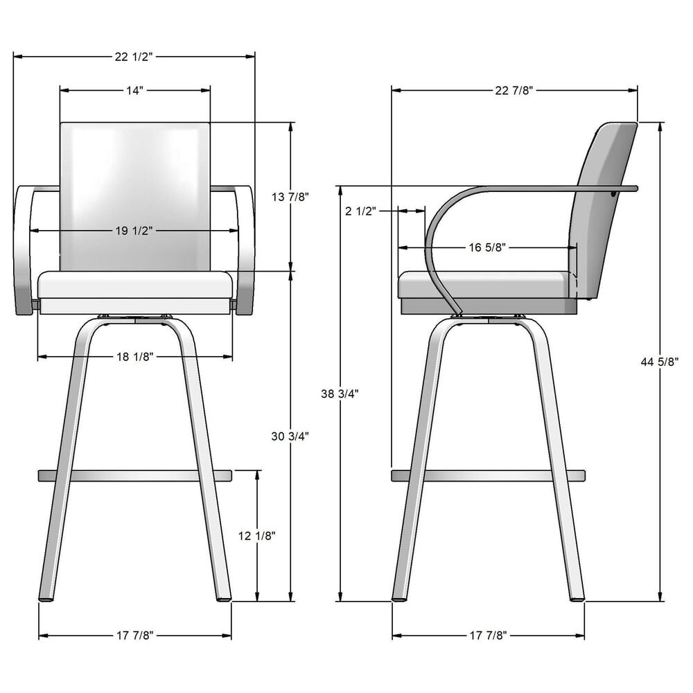 Amisco Lance 30" Swivel Stool, , large